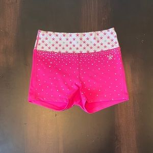 Rebel Athletic Whithorn Shorts in Pink and White